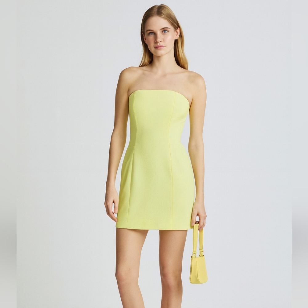 A.L.C. Strapless Citrus Mini Dress Size 8 NWT